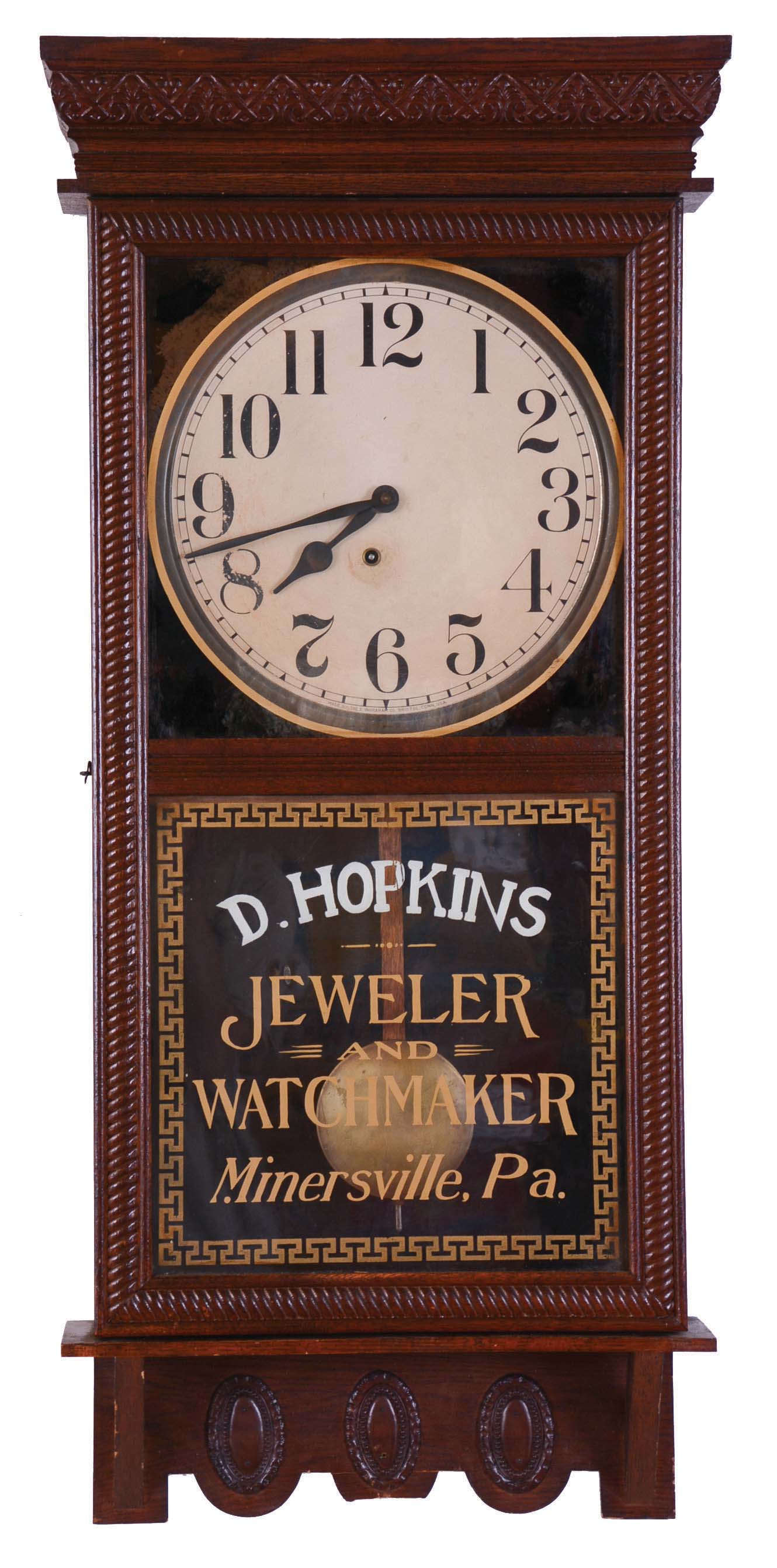 E. Ingraham & Co., Bristol, Conn., "Northwestern", 8 day, spring brass movement regulator wall timepiece. — Antique Clocks Price Guide
