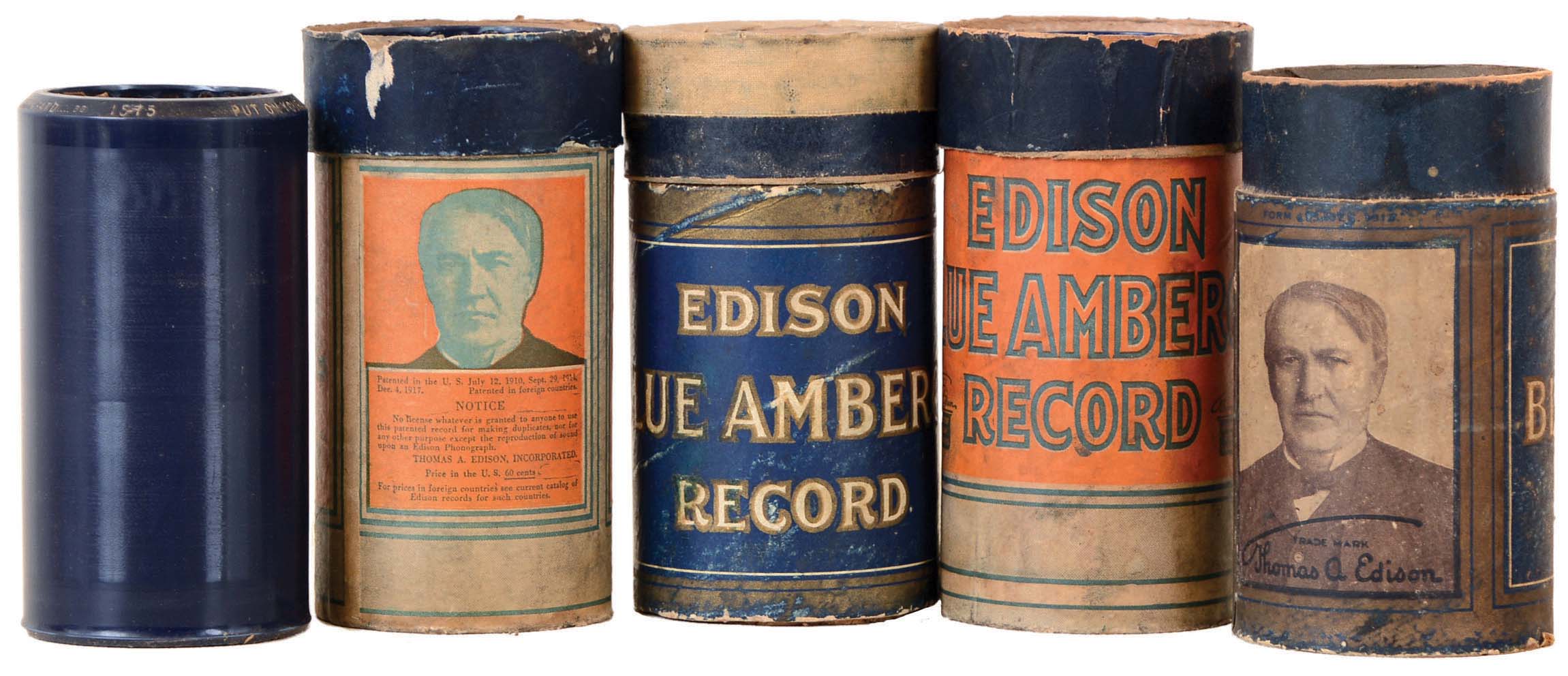 Lot of approximately 185 Edison "Blue Amberol" 4-minute celluloid cylinder records. — Antique Clocks Price Guide