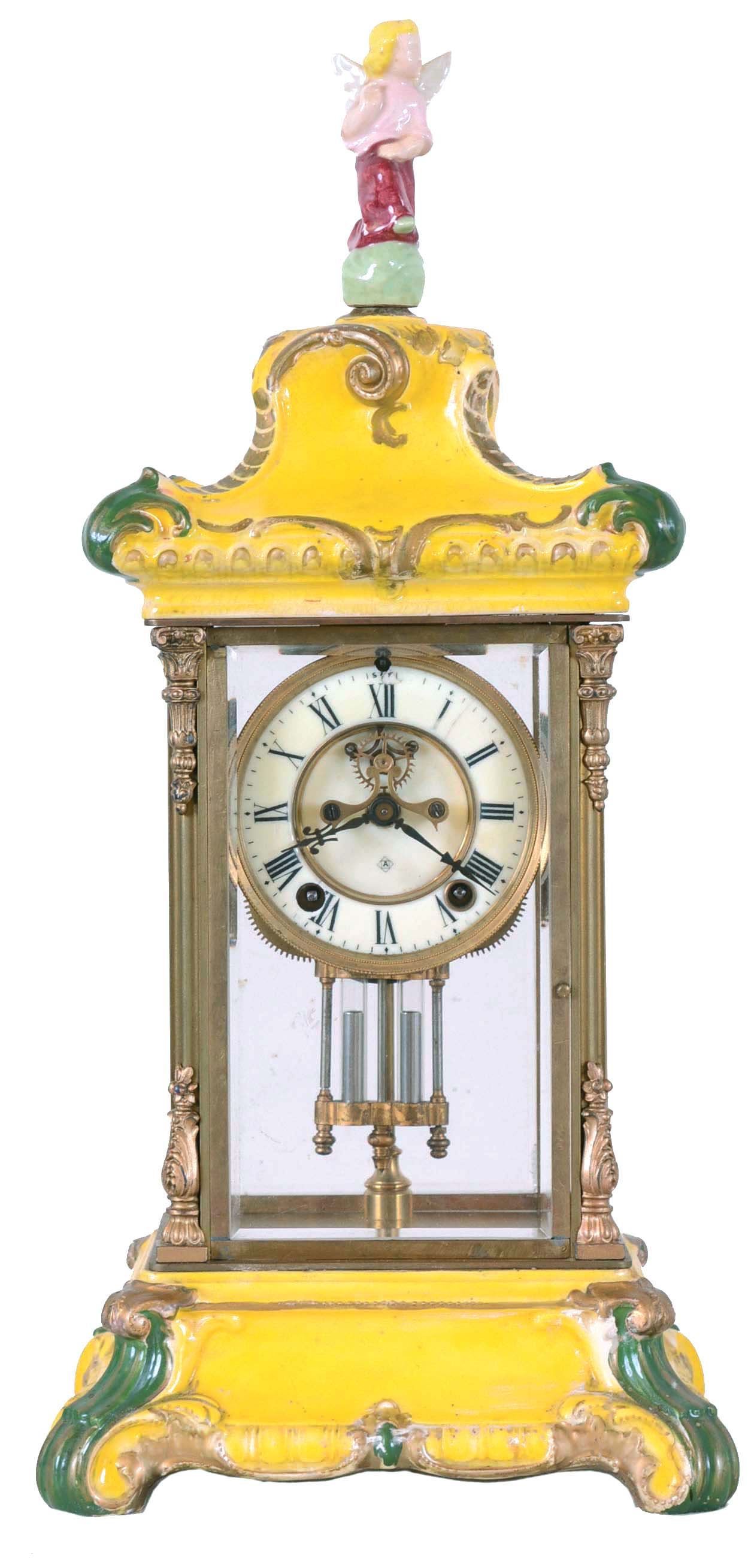 Ansonia Clock Co., New York, NY, "Crystal Regulator No. 3" shelf clock with a spring driven 8 days time and strike movement. — Antique Clocks Price Guide