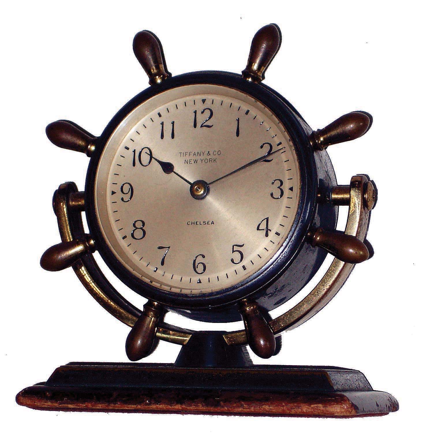 Chelsea Clock Co., Boston, Mass., for Tiffany, New York, NY, "Comet" bronze, 8 days, time only desk clock #566891 — Antique Clocks Price Guide