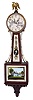 Waltham Watch Co., Waltham, Mass., "1500", 8 days, weight brass movement Patent or Banjo wall timepiece.