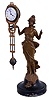 Junghans "Diana" German figural 8 day cast metal swinging arm novelty time-only mantel clock, c1920