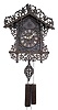 Cuckoo Clock, German, walnut highly ornate carved case and pendulum, fancy bone hands, 30 hour, fluted wood weights, c1880