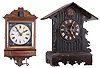 Clocks- 2 (Two) Cuckoo Black Forest German 30 hour: hanging weight driven model nearly identical to rare Biedermeier #4 shown on Justin Miller book page 36, likely by Ketterer, c1860; shelf model spring driven by Gordian Hettich Sohn (GHS) , c, 1900