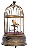 French made automaton, Spring driven singing bird in a cage.