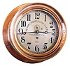 Chelsea Clock Co., Boston, Mass., for "The Wm. Cramp & Sons, S. & E. B. Co.", Philadelphia, by Ashcroft Mfg. Co., New York, brass hinged-bezel 8 in 8 day time only engine room clock #22639.