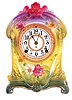 Ansonia Clock Co., New York, NY, "La Cruz" 8 day time and strike Royal Bonn porcelain mantel clock,