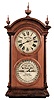 Seth Thomas Clock Co., Thomaston, Conn., Southern Calendar Clock Co., "Fashion No. 2", 8 days, time and strike spring brass movement double dial calendar shelf clock.