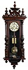 Clocks- 2 (Two) Vienna Regulator 2 Weight German Walnut Wall: Thomas Haller #11102 with multi-color dial; Gustav Becker #1882976, 1908 presentation plate