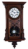 Lenzkirch Clock Co., Germany, hanging R/A regulator, 8 days, time and strike, spring driven movement marked Lenzkirch in a walnut case also stamped Lenzkirch with burled veneer and brass pendulum with white enamel R/A insert, serial #1124379.