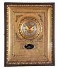Austrian Picture Frame wall clock, 2 days, time and grande sonnerie, spring driven, pendulum movement with silk thread suspension n a gilded frame with cast appliques brass guilloche dial and silvered chapter ring.