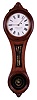 E. Howard & Co., Boston, Mass., "No. 8 Regulator" figure eight, wall clock, 8 days, time only, weight driven movement in a walnut case with a painted metal dial and reverse painted throat and lower tablets.