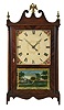 Samuel Terry, Bristol, Conn., 30 hour, time and strike weight wood movement pillar & scroll shelf clock.