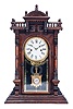 Welch, Spring & Co., Forestville, Conn., "Nilsson" mantel clock with an 8 day spring driven time and half hour strike with "Patti"-style movement in a polished black walnut case.