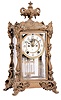E. N. Welch Mfg. Co., Forestville, Conn., "Khedive", 8 day, time and strike, spring brass with Patti"-style movement shelf clock in a mahogany case.