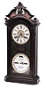 Ithaca Calendar Clock Co., Ithaca, NY, "Favorite No. 4 1/2" with 8 day, spring driven E. N. Welch time and strike movement and Ithaca calendar clock mechanism in a walnut case..