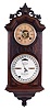 Ithaca Calendar Clock Co., Ithaca, NY, "No. 6 Hanging Library", 8 day, time, strike and alarm spring brass movement double dial calendar wall clock.