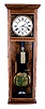 Leland Hurst, Centennial, CO, Handmade copy of small "Biedermeier" wall timepiece with period 8 day, weight brass movement.