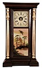 S. C. Spring & Co., Bristol, Conn "Column" shelf clock with a weight driven 8 day, time and strike Ives-style strap brass movement in a rosewood veneered case.