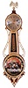 C. E. Beacham, Sisters, OR, 8 days, weight brass movement miniature girandole timepiece. Beacham's clock shop is still in business doing clock repair and producing handcrafted clocks.