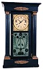 The Year Clock Co., New York, (Aaron D. Crane patent) , "Model D.2", One year, time and strike brass fusee-spring driven movement shelf clock with six-ball rotary pendulum.