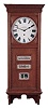 Prentiss Improvement Clock Co., New York, NY. "Standard" with calendar wall clock with a spring driven 30 day movement and a spring driven calendar movement in an oak case.