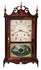 Eli & Samuel Terry, Plymouth Hollow, Conn., 30 hour, time and strike weight driven wood movement pillar & scroll shelf clock.