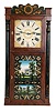 George Marsh & Co., Farmington, Conn., 8 das, time and strike weight wood movement half column & splat shelf clock.