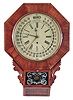 William L. Gilbert Clock Co., Winsted, Conn., 8 day, spring brass movement wall timepiece with "Galusha Maranville" patent calendar.