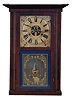 William S. Johnson, No. 16 Cortland St., New York City. 30 hour brass movement in cornice top, deep OG sides, wide cornice top shelf clock.
