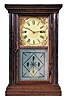 Forestville Mfg. Co., J.C. Brown, Bristol, Conn., ripple front 8 day fusee spring cornice top shelf clock