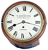 English, 8 day, spring brass cable drive fusee movement mini wall timepiece.