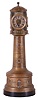 France, industrial series Lighthouse clock, the case of lighthouse form with revolving turret controlled by a movement concealed in the base, turret with railing surround and containing an 8 day timepiece, barometer, and also with farenheit and centigrade thermometers, front of base engraved "D.U.A.U. 1886 100 Yds. Flat Race 2nd Prize Won By C.R. Tillie"