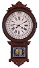 William L. Gilbert Clock Co., Winsted, Conn., "Office Drop Calendar", 8 day, spring brass movement with Gilbert's calendar (which evaded Maranville's patent) wall timepiece.
