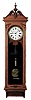 Wm. L. Gilbert Clock Co., Winsted, Conn., "Hanging Regulator No. 20", jeweler's regulator wall clock, 8 day, time only, brass weight driven movement with a Graham deadbeat escapement and maintaining power in an oak case with a, white enamel dial and center sweep seconds.