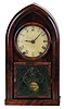Brewster & Ingrahams, Bristol, Conn., 8 day "Round Gothic" or "beehive" clock with repeating movement and nice cut glass tablet.