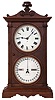 Seth Thomas Clock Co., Thomaston, Conn., "Parlour Calendar No. 6", 8 day, time and strike spring brass movement double dial calendar clock.