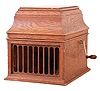 Thomas A. Edison Inc., East Orange, NJ. "Amberola DX" in oak case. Serial # 27519. Plays 4-minute Blue Amberol records.