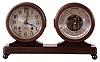 Chelsea Clock Co., Boston, Mass., 8 day, time and strike spring brass lever movement ship's bell clock and barometer desk set. Serial No. 164751 This set was retailed by George W. Welsh's Sons, New York.
