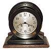 Chelsea Clock Co., Boston, Mass., "Commander" 6" dial bronze and mahogany 8 days, ship's bells mantel clock #125209, 1918