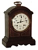 Chelsea Clock Co., Boston, Mass., "Wythe House" 8 days, house strike Kittinger mahogany-case replica of bracket clock in Colonial Williamsburg home of signer of Declaration of Independence, movement #848437, c1983