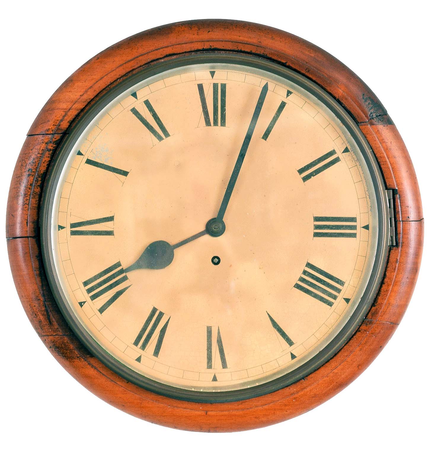 Clocks- 3 (Three) 8 day wood case wall clocks: Sessions "Regulator E" oak time only store regulator; Ansonia black painted "Regulator A" time and strike; English dial unsigned time only fusee; all early 20th century — Antique Clocks Price Guide