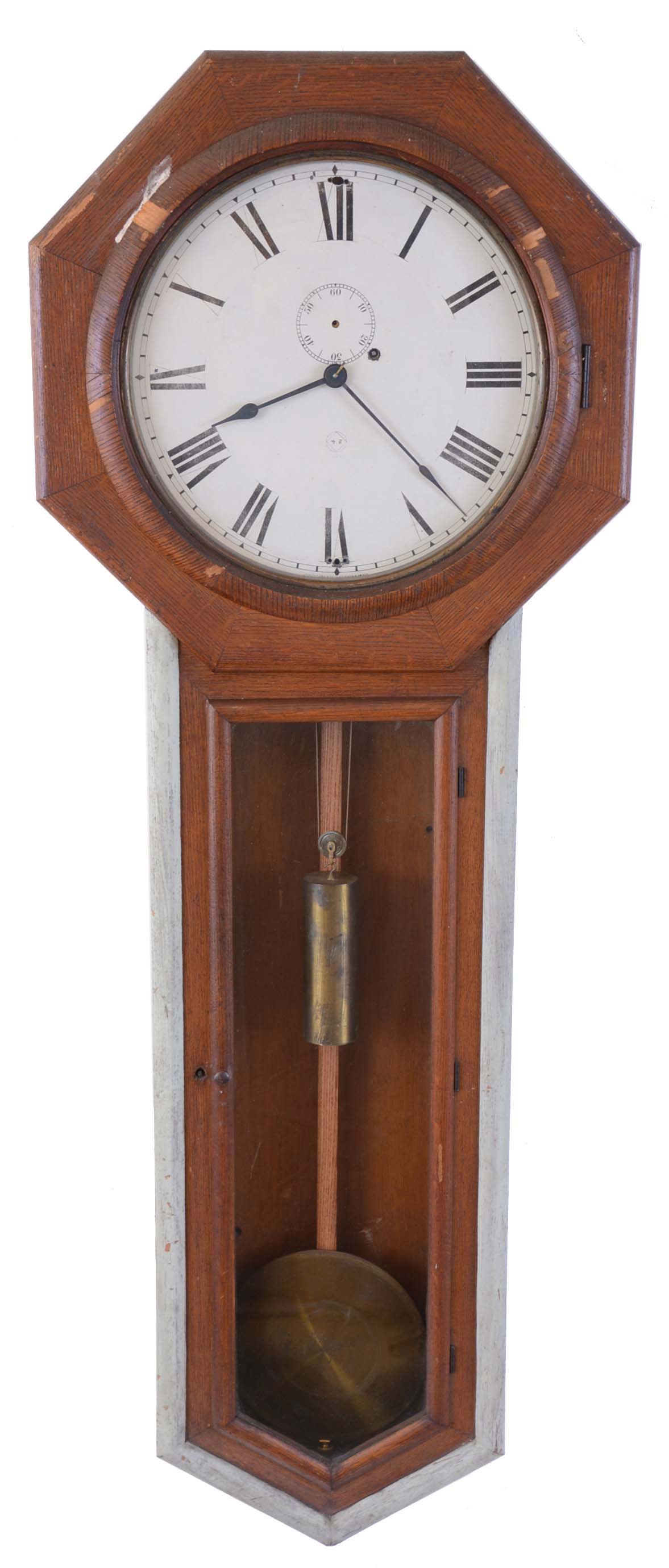Seth Thomas Clock Co., Thomaston, Conn., "Regulator No.18", 8 day, weight brass movement wall timepiece. — Antique Clocks Price Guide