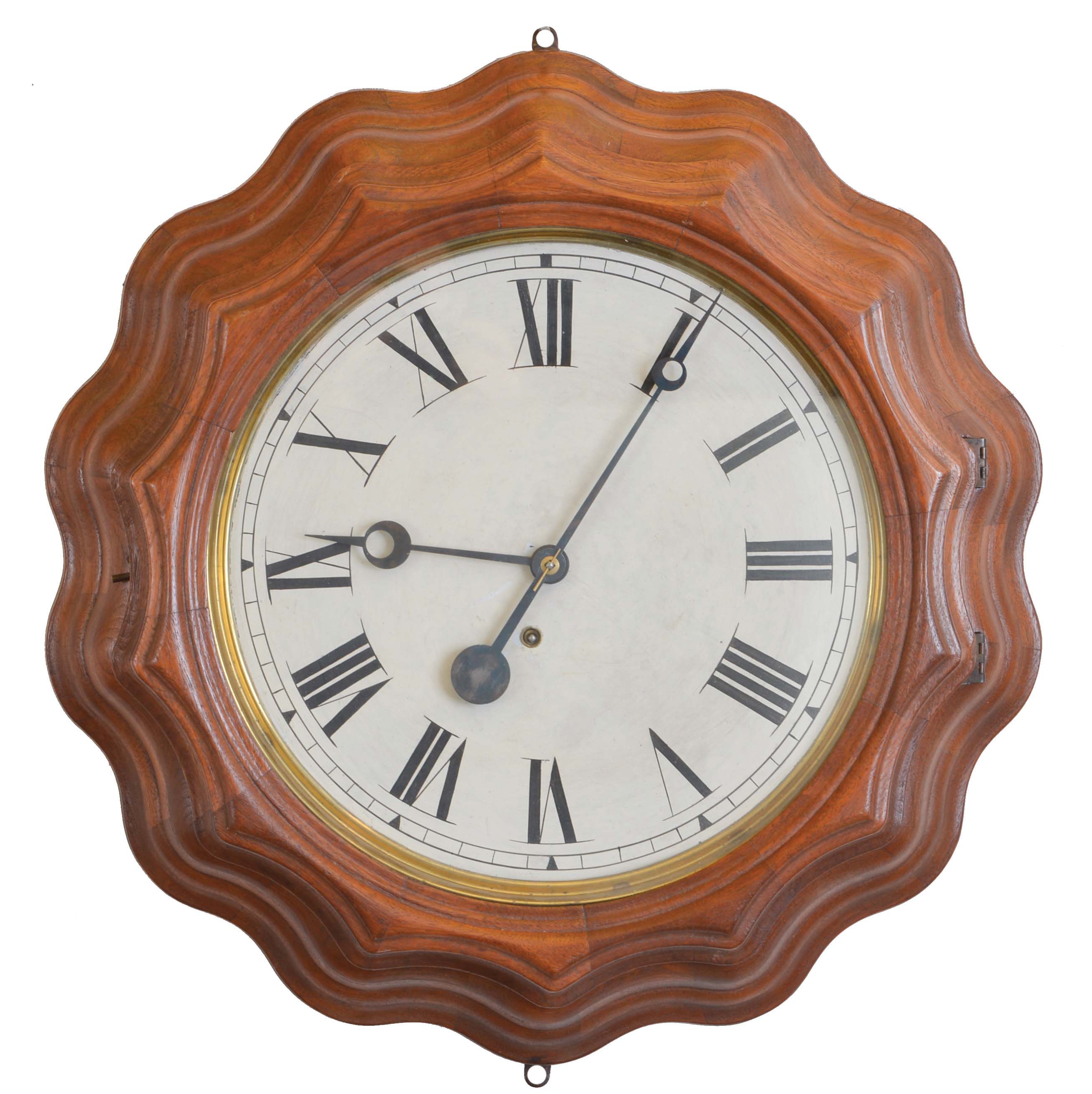E. Ingraham & Co., Bristol, Conn. "14" Corrugated", 8 day, time and strike spring brass movement wall timepiece. — Antique Clocks Price Guide