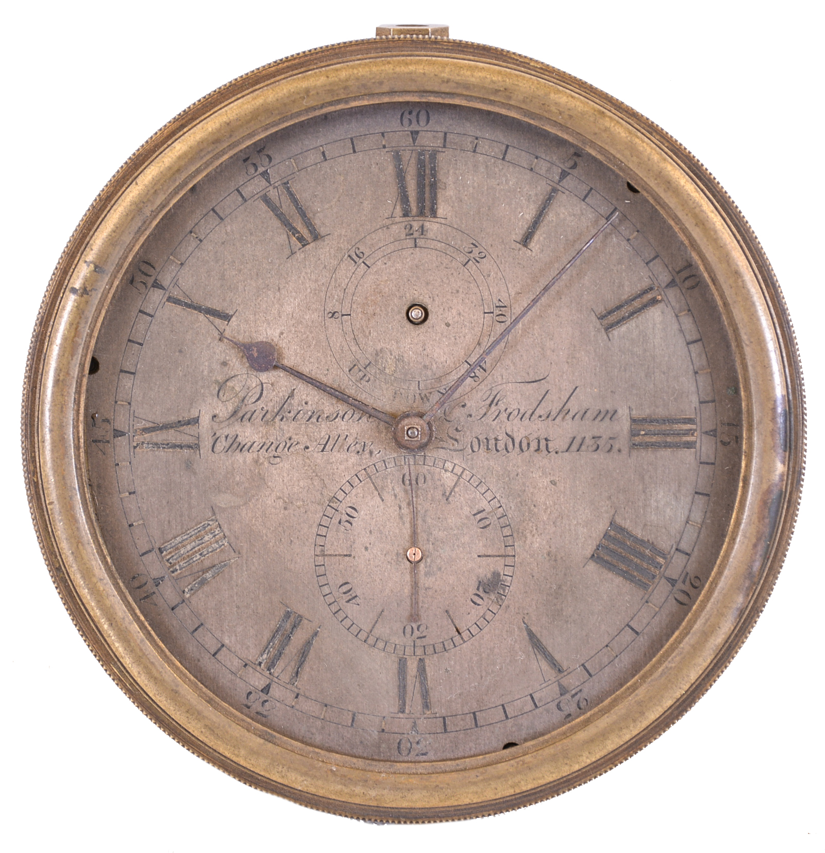Parkinson and Frodsham, London, a two day marine chronometer movement and dial, with bowl, serial #1135, for parts — Antique Clocks Price Guide