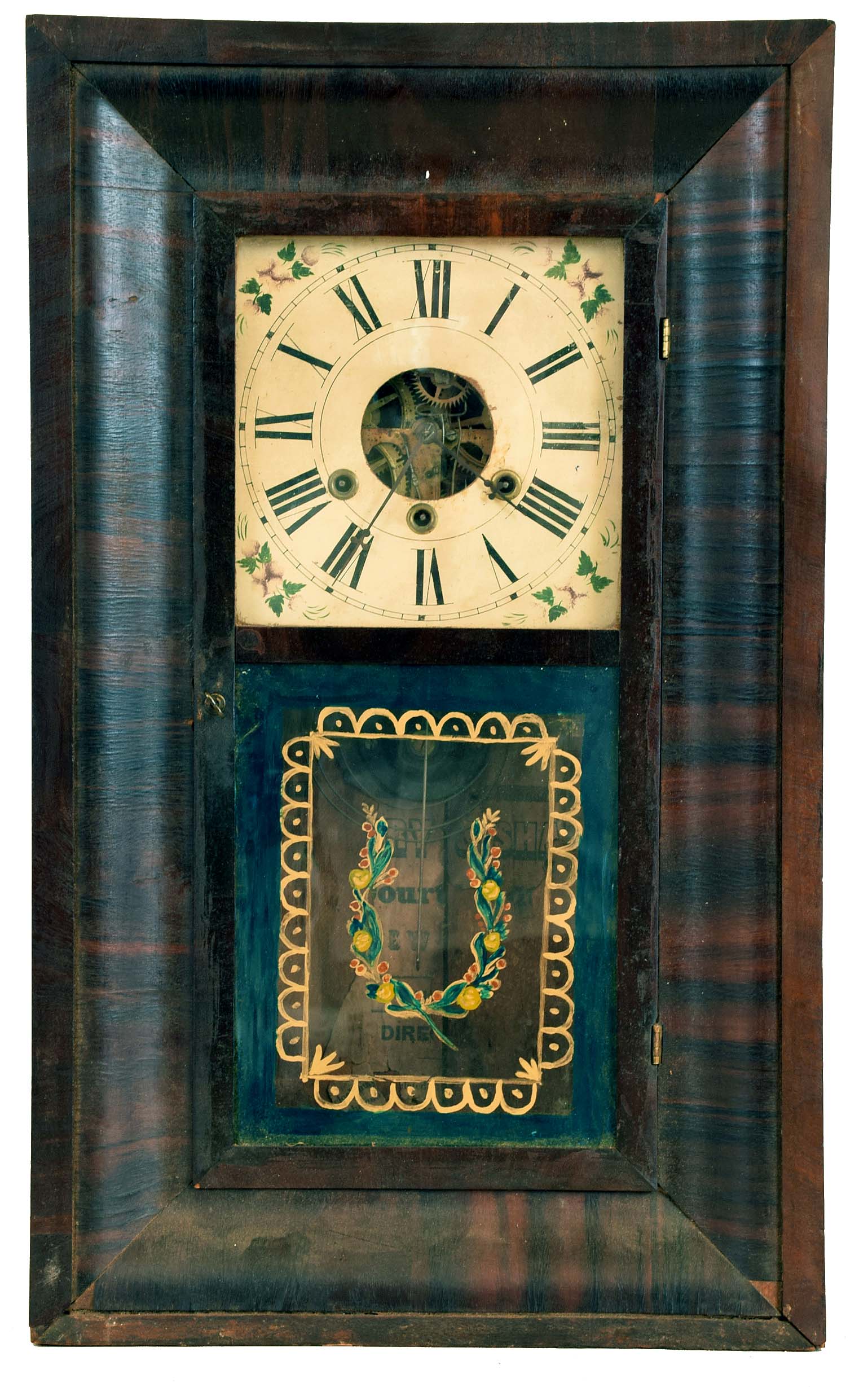 Clocks- 6 (Six): (1) Sperry & Shaw, New York, NY, OG shelf clock with a 30 hour weight driven time, strike and alarm brass movement, c1848. (2) William L. Gilbert Clock Co., Winsted, Conn., OG shelf clock with a 30 hour weight driven time and strike brass movement, c1875. (3) Forestville Manufacturing Co., Bristol, Conn. OG shelf clock with an 8 day weight driven time and strike movement, c1839. (4) Harris & Wilcox, Troy, NY OG shelf clock with a 30 hour time and strike brass movement by the Union Mfg. Co., Bristol, Conn, c1841. (5) Chauncey Jerome, New Haven, Conn., OG shelf clock with an 8 day weight driven time and strike brass movement, c1850. (6) Forestville Manufacturing Co., Bristol, Conn. OG shelf clock with an 8 day weight driven time and strike movement, c1839. — Antique Clocks Price Guide