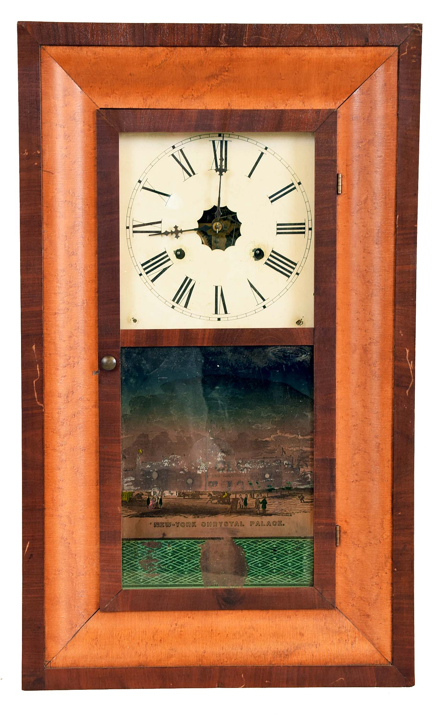 Clocks- 6 (Six): (1) Sperry & Shaw, 10 Cortlandt St., New York, OG shelf clock with an 8 day weight driven time and strike brass movement, c1848. (2) Ansonia Clock Co., Ansonia. Conn., OG shelf clock with a 30 hour weight driven time and strike brass movement, c1850. (3) Terry & Andrews, Bristol, Conn., OG shelf clock with a thirty hour weight driven time and strike brass movement, c1845. (4) Seth Thomas Clock Co., Plymouth Hollow, Conn., OG shelf clock with a thirty hour weight driven time and strike movement, c1850. (5) Daniel Pratt & Son's, Reading, Mass., OOG shelf clock with an 8 day weight driven time and strike brass movement and a spring driven alarm mechanism, c1850. (6) Chauncey Boardman, Bristol, Conn. OG shelf clock with a 30 hour weight driven time and strike movement, c1850. — Antique Clocks Price Guide