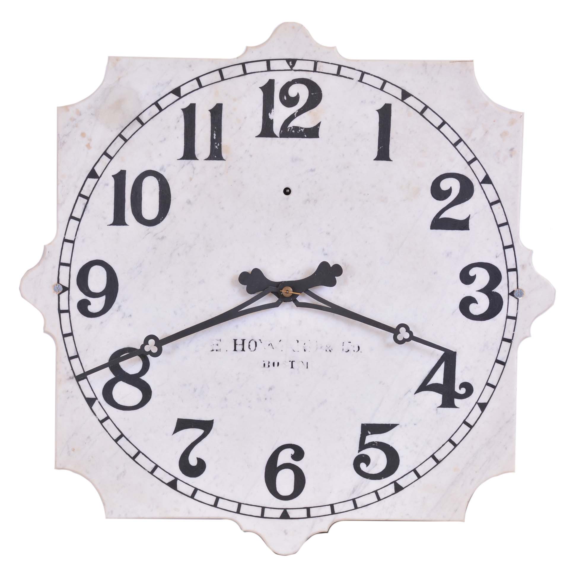 E. Howard & Co., Boston, Mass., "No. 20" Marble Dial wall clock with a weight driven 8 day timepiece movement, — Antique Clocks Price Guide