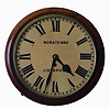 English, 8 day, spring fusee brass movement gallery clock sold by Morath Brothers, Liverpool, England.