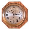 Chelsea Clock Co., Boston, Mass., for John E. Hand & Sons, Co., Philadelphia, brass case hinged bezel 8" dial time only engine room clock, #165517 shown in Demeter book as completed 4 / 29 / 25, mounted on newer octagonal oak board